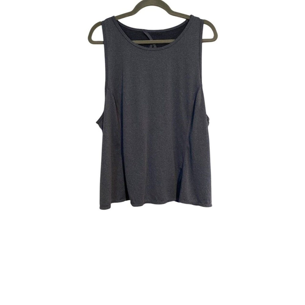 Avia Women’s Size XL Heather Gray Tank Top Open-Back Workout Activewear Gym